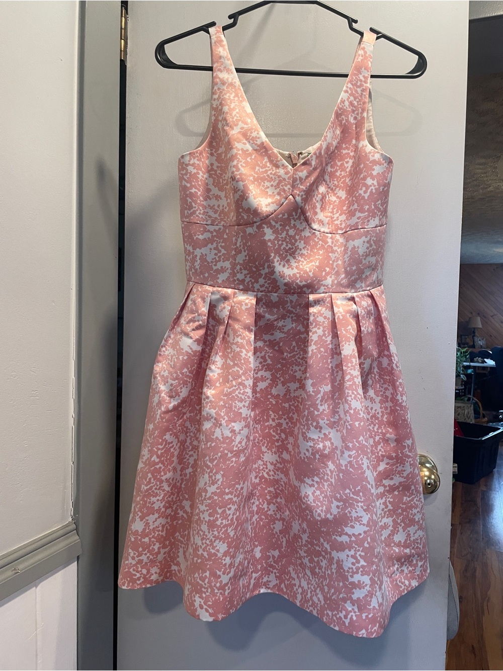 Cece Cynthia Steffe Pink/White Floral Jacquard womens Fit-and-Flare Dress size 4